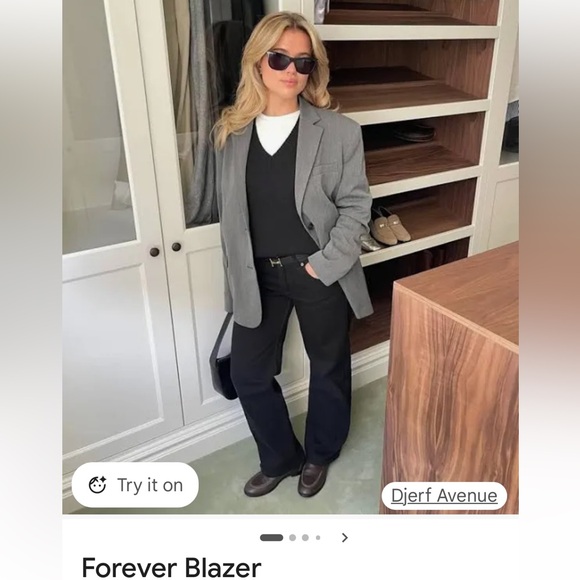 Djerf Avenue Ladies Forever Gray Blazer/Jacket-XL - Picture 3 of 15